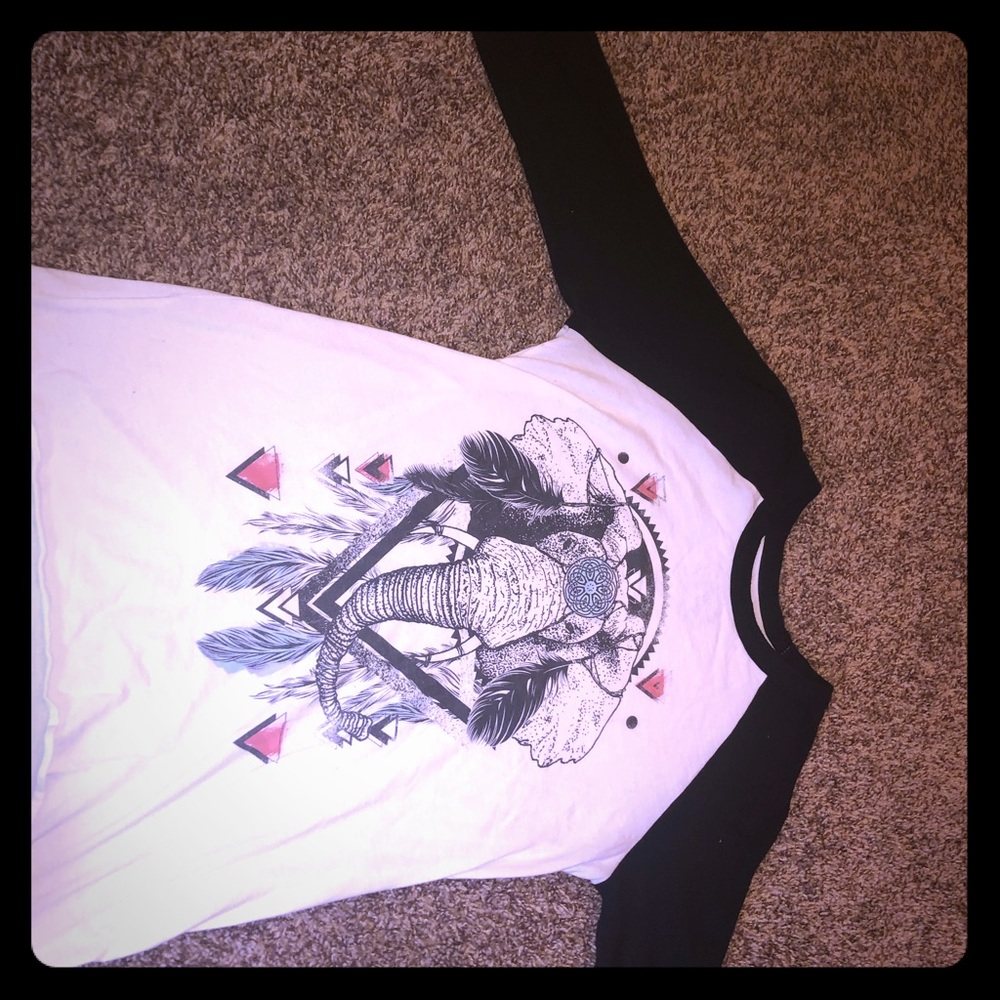 Black and white graphic long sleeve